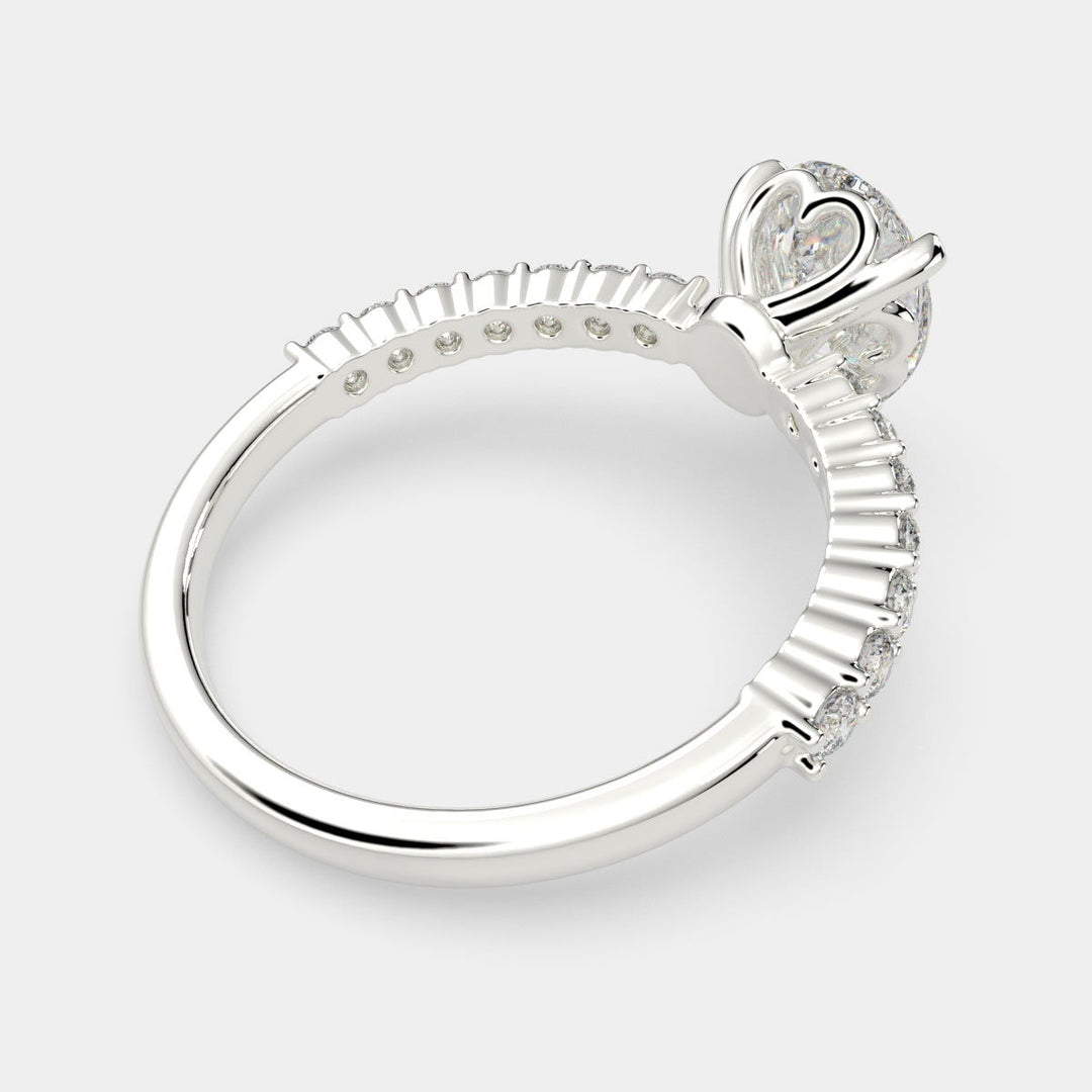 Lavinia Pear Cut Side Stone 4 Prong Engagement Ring Setting - Nivetta