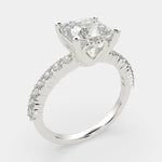 Load image into Gallery viewer, Lavinia Princess Cut Side Stone 4 Prong Engagement Ring Setting - Nivetta
