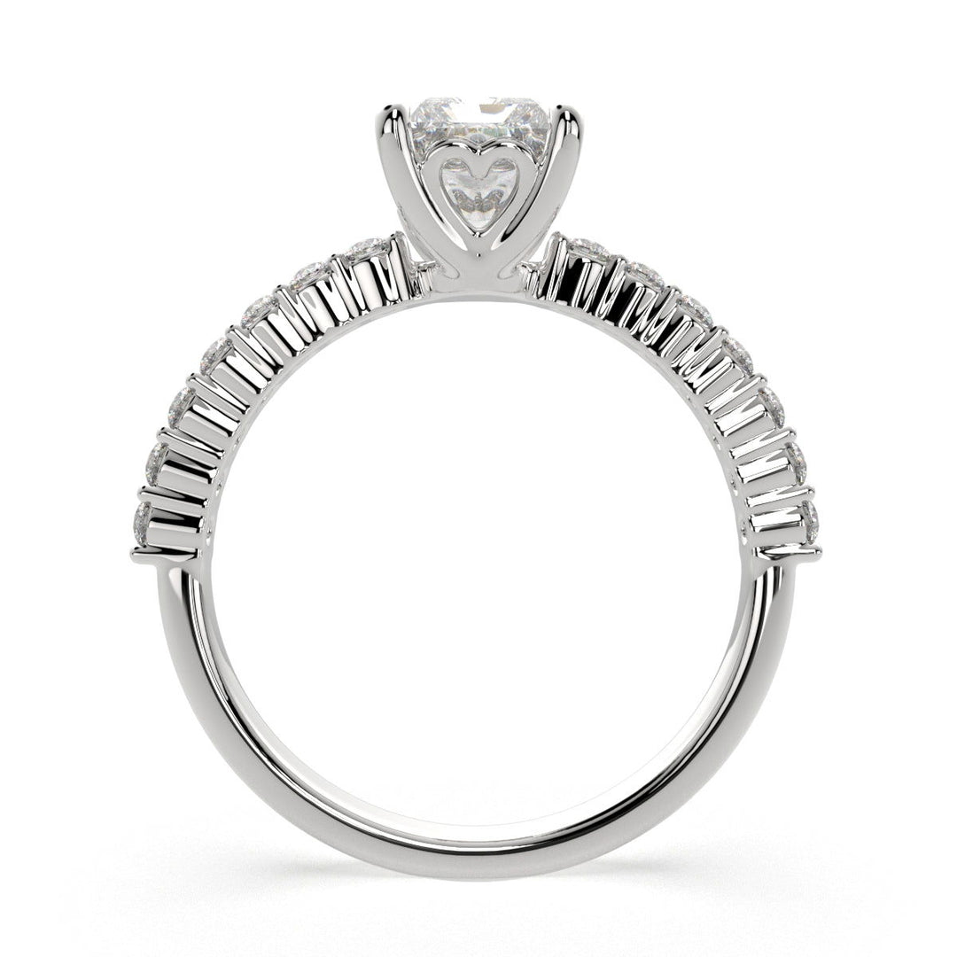 Lavinia Radiant Cut Side Stone 4 Prong Engagement Ring Setting - Nivetta