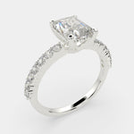 Load image into Gallery viewer, Lavinia Radiant Cut Side Stone 4 Prong Engagement Ring Setting - Nivetta
