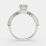 Load image into Gallery viewer, Lavinia Radiant Cut Side Stone 4 Prong Engagement Ring Setting - Nivetta
