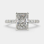 Load image into Gallery viewer, Lavinia Radiant Cut Side Stone 4 Prong Engagement Ring Setting - Nivetta
