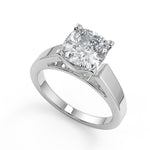 Load image into Gallery viewer, Leah Cathedral Solitaire Round Cut Diamond Engagement Ring - Nivetta
