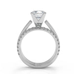 Load image into Gallery viewer, Leah Cathedral Solitaire Round Cut Diamond Engagement Ring - Nivetta
