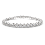 Load image into Gallery viewer, Leocadia Round Cut Diamond Tennis Bracelet Milgrain Bezel (4 ctw) - Nivetta
