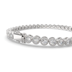 Load image into Gallery viewer, Leocadia Round Cut Diamond Tennis Bracelet Milgrain Bezel (4 ctw) - Nivetta
