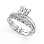 Load image into Gallery viewer, Liana Four Prong Solitaire Cushion Cut Diamond Engagement Ring - Nivetta
