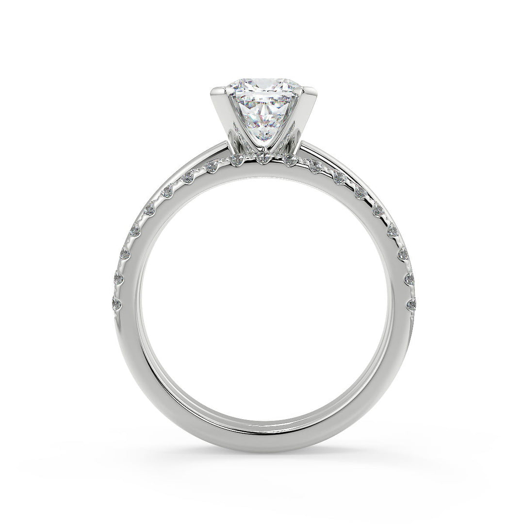 Liana Four Prong Solitaire Cushion Cut Diamond Engagement Ring - Nivetta