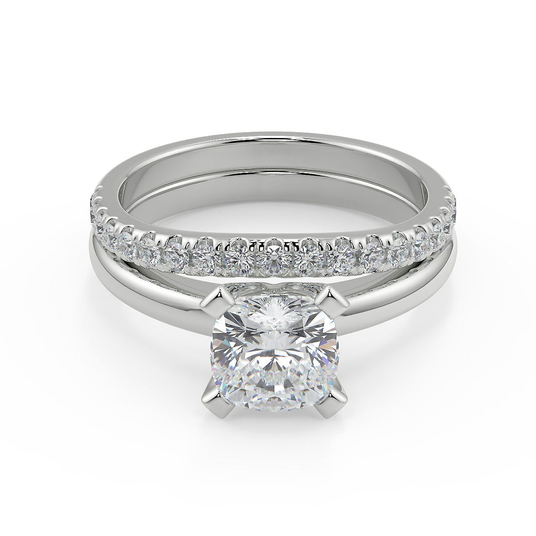 Liana Four Prong Solitaire Cushion Cut Diamond Engagement Ring - Nivetta