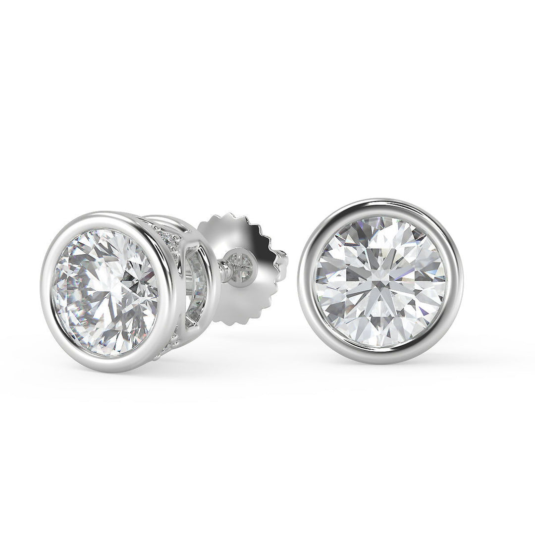 Liliana Round Cut Bezel Earrings - Nivetta