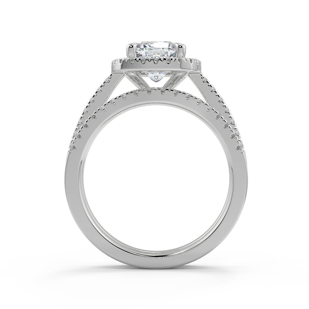 Lilianna Pave Halo Cushion Cut Diamond Engagement Ring - Nivetta