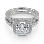 Load image into Gallery viewer, Lilianna Pave Halo Cushion Cut Diamond Engagement Ring - Nivetta
