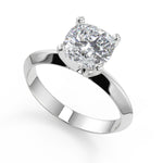 Load image into Gallery viewer, Lillian Knife Edge 4 Prong Solitaire Cushion Cut Diamond Engagement Ring - Nivetta
