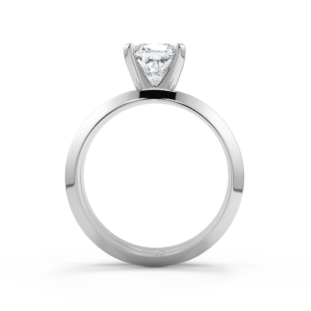 Lillian Knife Edge 4 Prong Solitaire Cushion Cut Diamond Engagement Ring - Nivetta