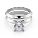 Load image into Gallery viewer, Lillian Knife Edge 4 Prong Solitaire Cushion Cut Diamond Engagement Ring - Nivetta
