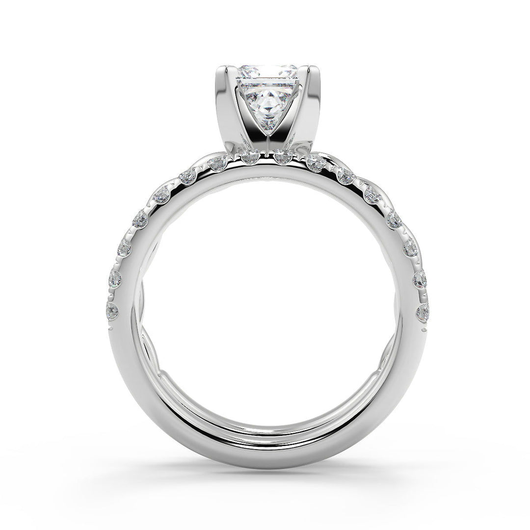 Lily Twisted Rope Solitaire Princess Cut Diamond Engagement Ring - Nivetta