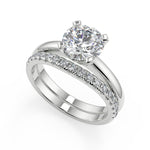 Load image into Gallery viewer, Lina Four Prong Solitaire Round Cut Diamond Engagement Ring - Nivetta
