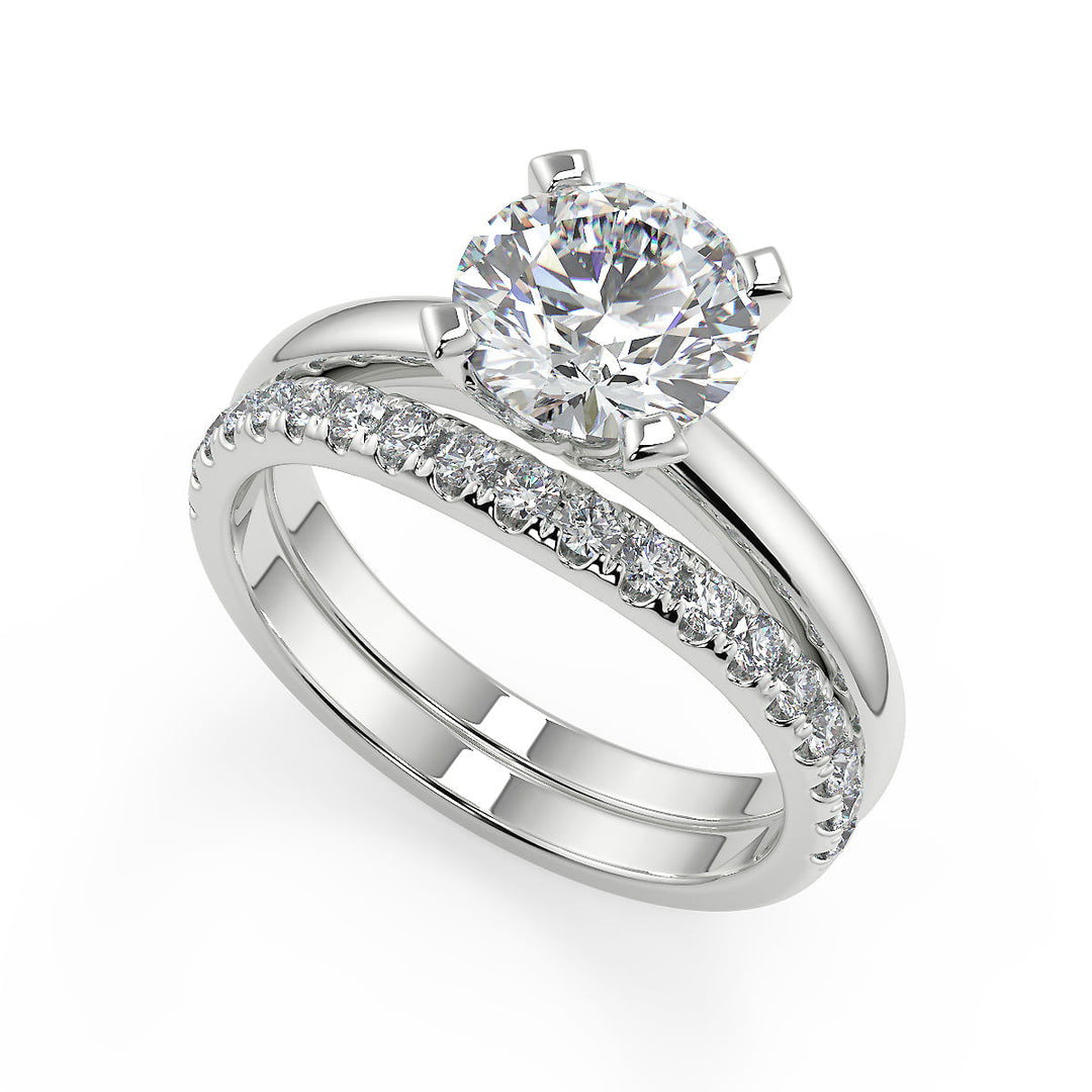 Lina Four Prong Solitaire Round Cut Diamond Engagement Ring - Nivetta