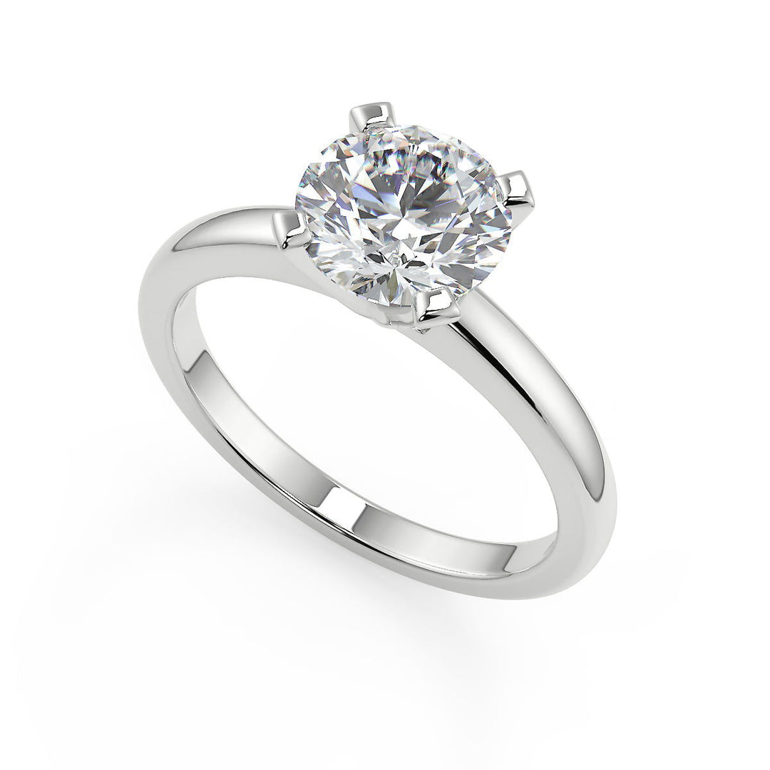 Lina Four Prong Solitaire Round Cut Diamond Engagement Ring - Nivetta