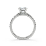 Load image into Gallery viewer, Lina Four Prong Solitaire Round Cut Diamond Engagement Ring - Nivetta
