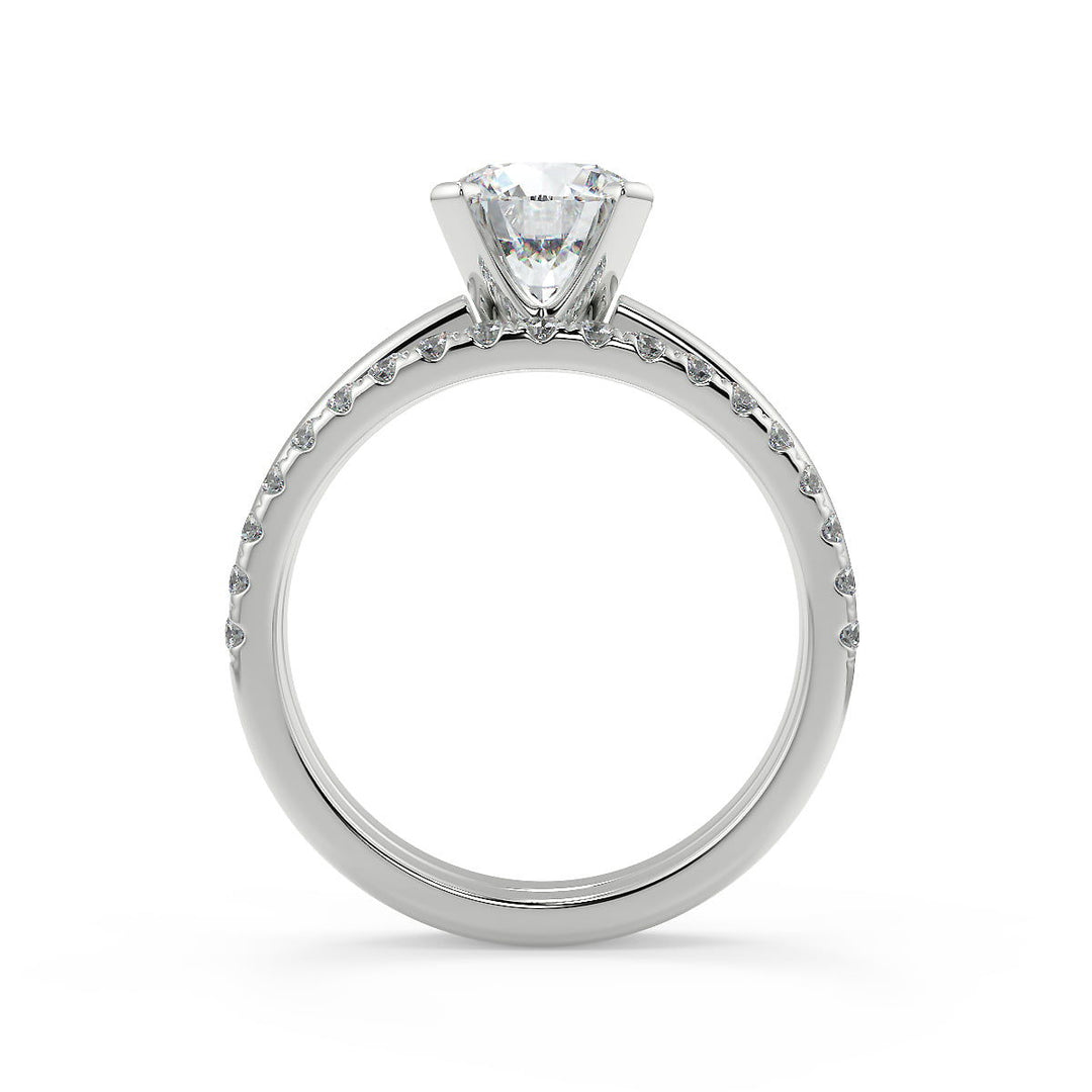 Lina Four Prong Solitaire Round Cut Diamond Engagement Ring - Nivetta