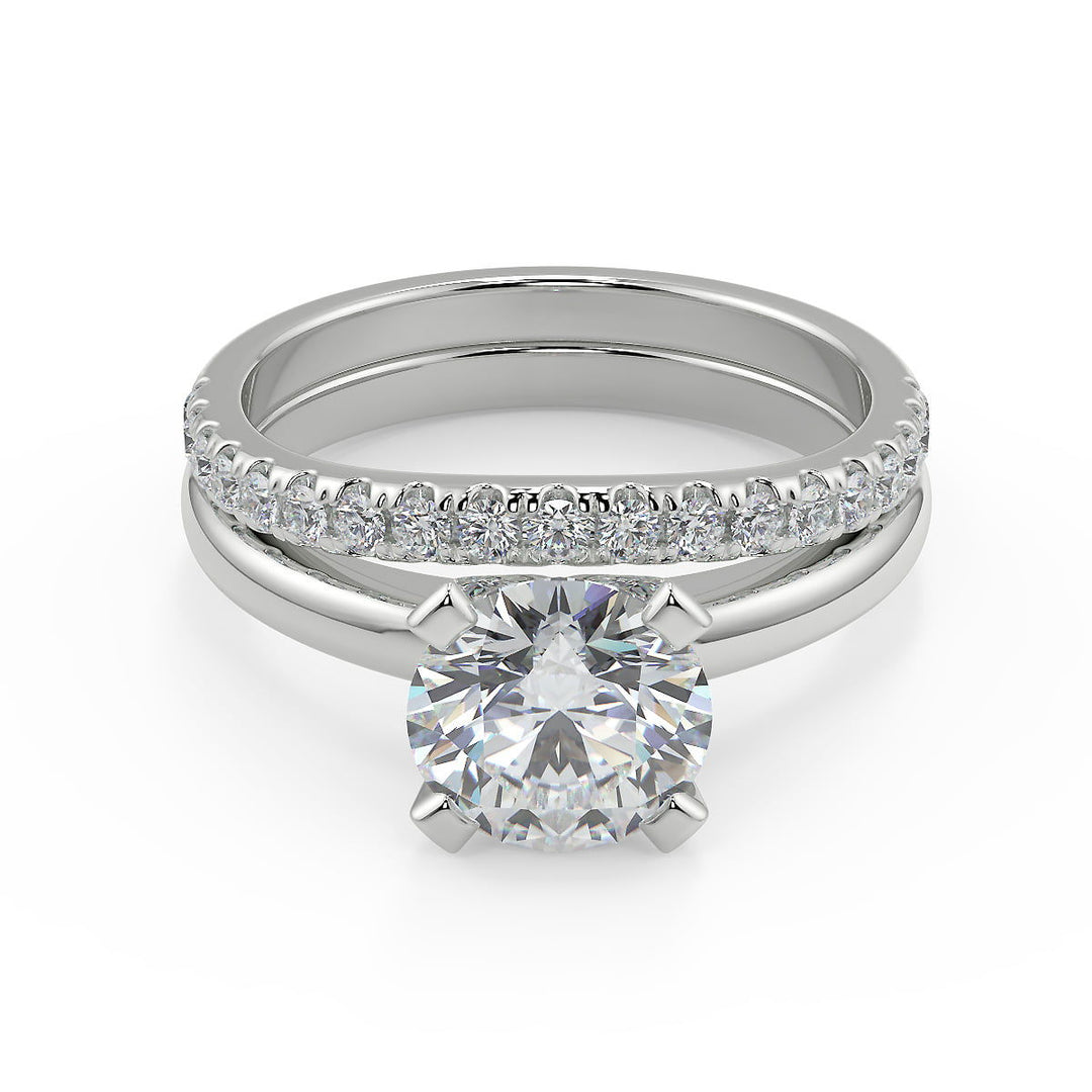 Lina Four Prong Solitaire Round Cut Diamond Engagement Ring - Nivetta