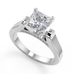 Load image into Gallery viewer, Lorelai 4 Prong Cathedral Princess Diamond Engagement Ring - Nivetta
