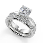 Load image into Gallery viewer, Lorelei Pave Twist Rope Cushion Cut Diamond Engagement Ring - Nivetta
