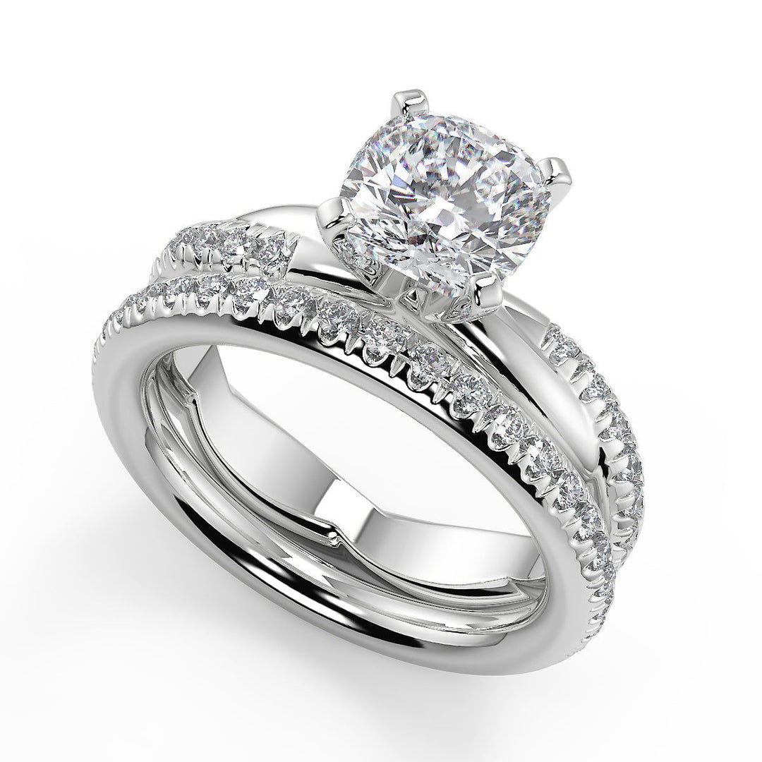 Lorelei Pave Twist Rope Cushion Cut Diamond Engagement Ring - Nivetta