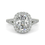 Load image into Gallery viewer, Luciana Cushion Cut Halo Split ShankEngagement Ring - Nivetta - Nivetta
