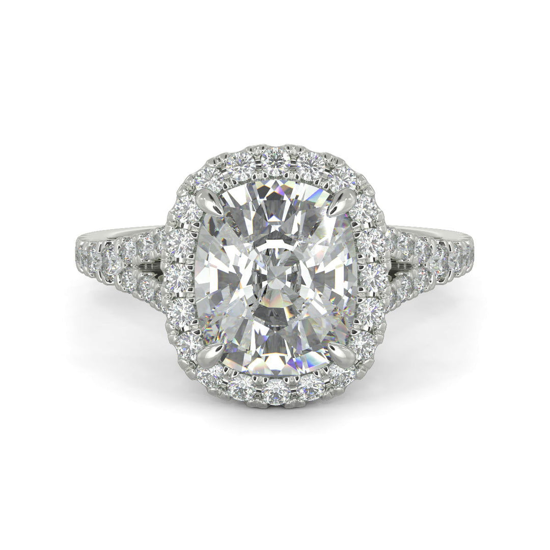 Luciana Cushion Cut Halo Split ShankEngagement Ring - Nivetta - Nivetta