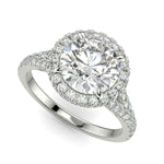 Load image into Gallery viewer, Luciana Round Cut Halo Split Shank Claw Set Engagement Ring - Nivetta
