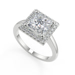 Load image into Gallery viewer, Lyric Halo Princess Cut Diamond Engagement Ring - Nivetta
