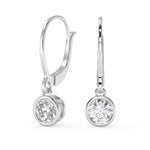 Load image into Gallery viewer, Maddison Round Cut Bezel Earrings Leverback - Nivetta
