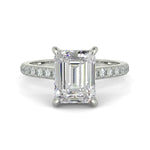 Load image into Gallery viewer, Madeline Emerald Cut Pave Hidden Halo 4 Prong Claw Set Engagement Ring Setting - Nivetta
