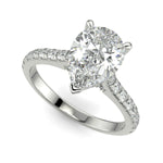Load image into Gallery viewer, Madeline Pear Cut Pave Hidden Halo 4 Prong Claw Set Engagement Ring Setting - Nivetta
