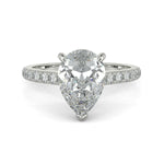 Load image into Gallery viewer, Madeline Pear Cut Pave Hidden Halo 4 Prong Claw Set Engagement Ring Setting - Nivetta
