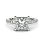 Load image into Gallery viewer, Madeline Princess Cut Pave Hidden Halo 4 Prong Claw Set Engagement Ring Setting - Nivetta
