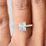Load image into Gallery viewer, Madeline Radiant Cut Pave Hidden Halo 4 Prong Claw Set Engagement Ring Setting - Nivetta
