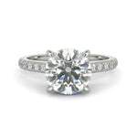 Load image into Gallery viewer, Madeline Round Cut Pave Hidden Halo 4 Prong Claw Set Engagement Ring Setting - Nivetta

