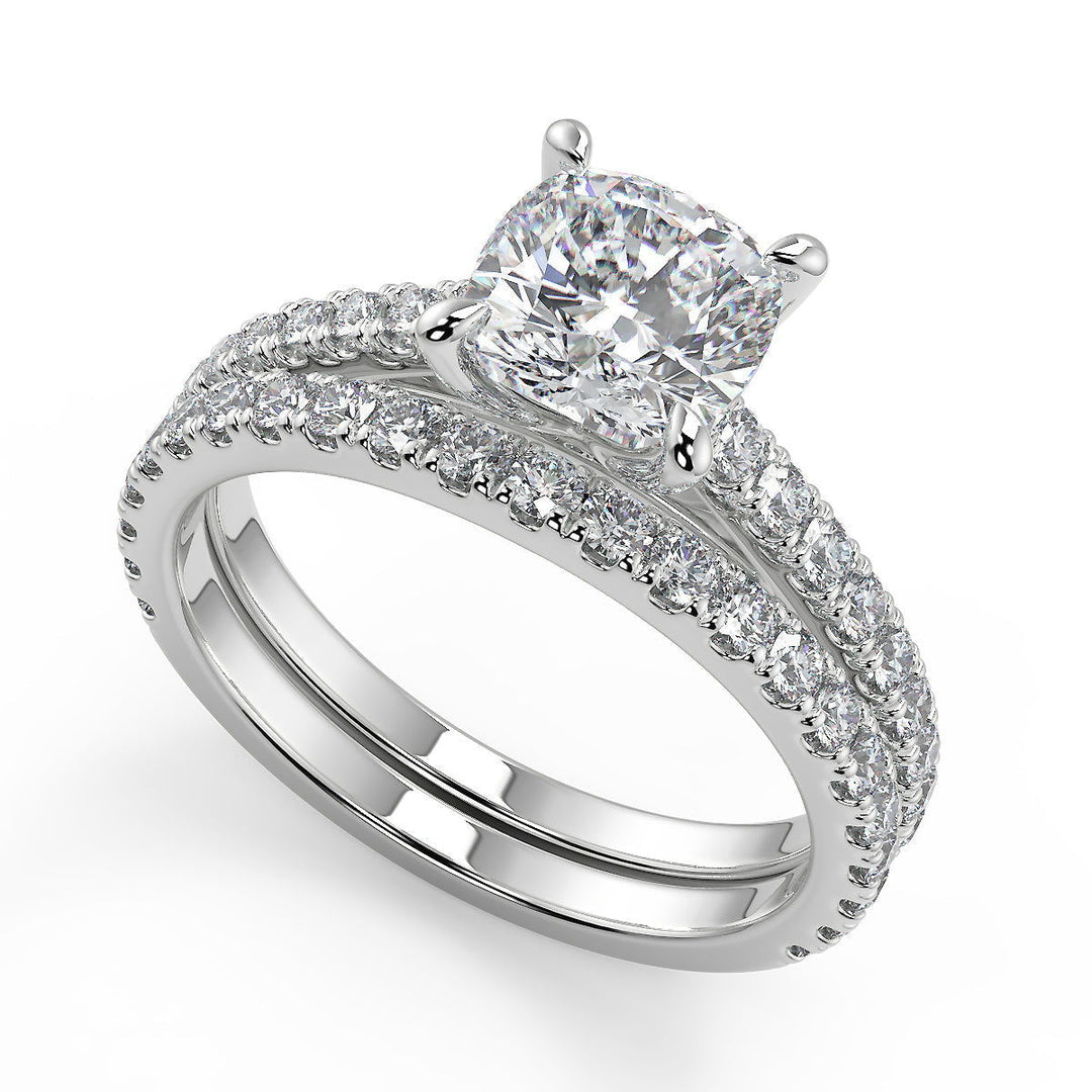 Makayla Classic 4 Prong Cushion Cut Diamond Engagement Ring - Nivetta