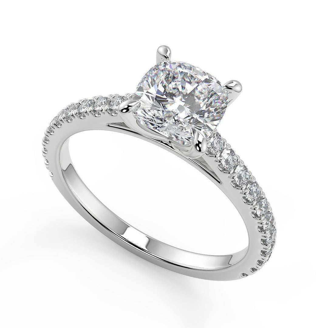 Makayla Classic 4 Prong Cushion Cut Diamond Engagement Ring - Nivetta