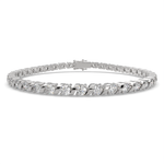 Load image into Gallery viewer, Marcelline Round Cut Diamond Tennis Bracelet S-Link (4 ctw) - Nivetta
