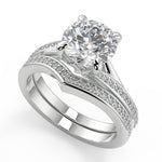 Load image into Gallery viewer, Marely Bypass Micro Pave Modern Round Cut Diamond Engagement Ring - Nivetta
