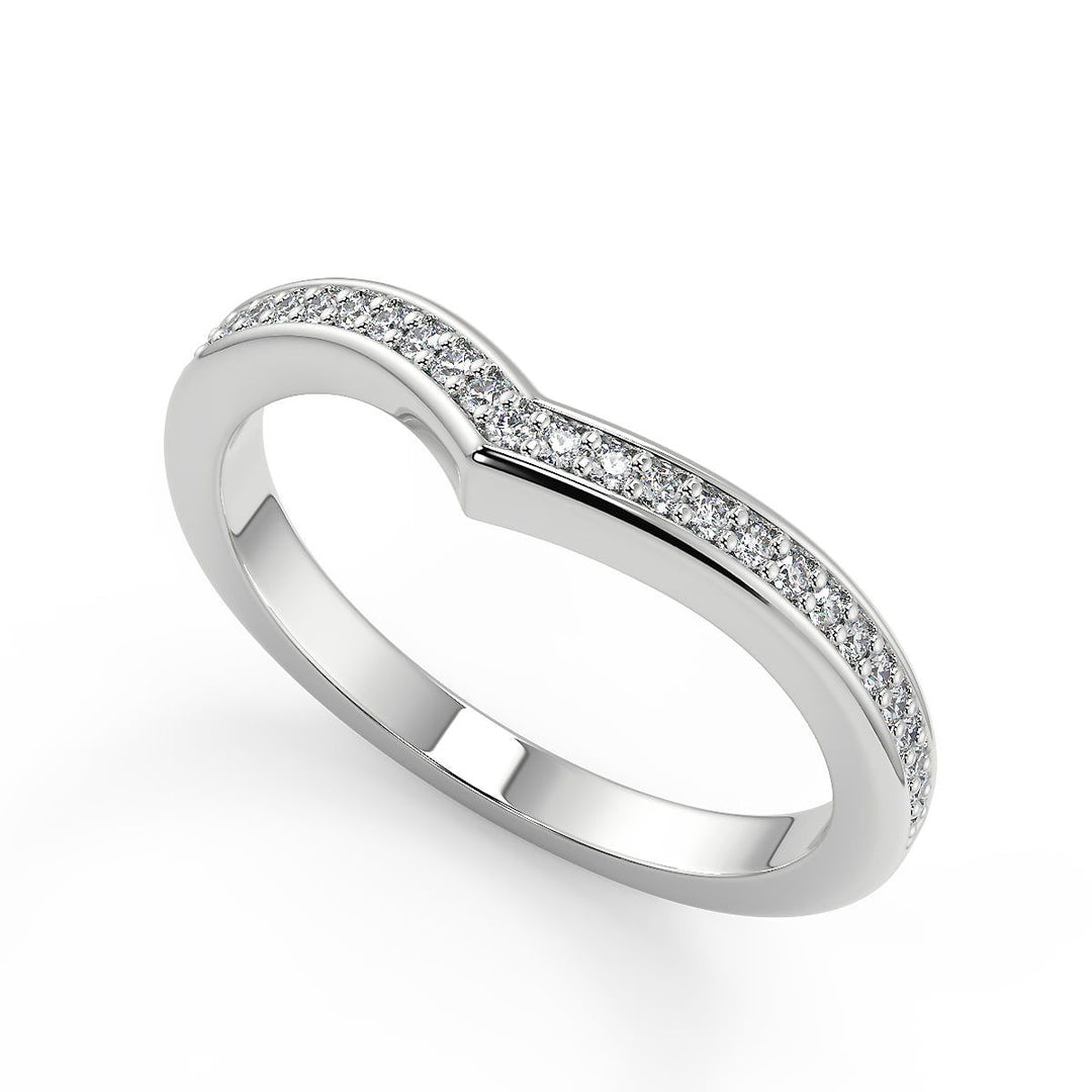 Marely Bypass Micro Pave Modern Round Cut Diamond Engagement Ring - Nivetta