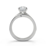 Load image into Gallery viewer, Marely Bypass Micro Pave Modern Round Cut Diamond Engagement Ring - Nivetta
