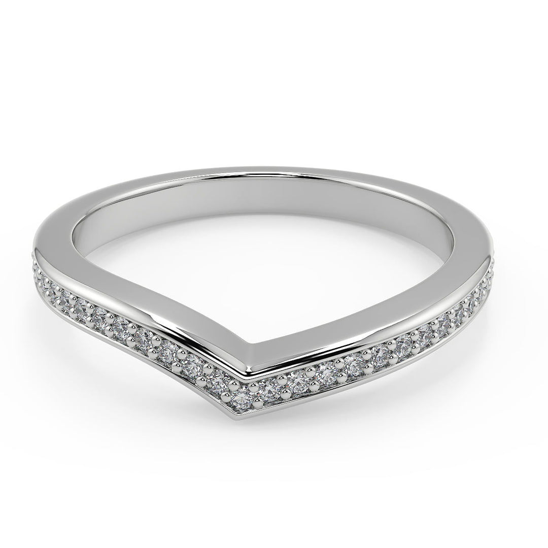 Marely Bypass Micro Pave Modern Round Cut Diamond Engagement Ring - Nivetta