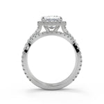 Load image into Gallery viewer, Maren Micro Pave Halo Princess Cut Diamond Engagement Ring - Nivetta
