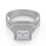Load image into Gallery viewer, Maren Micro Pave Halo Princess Cut Diamond Engagement Ring - Nivetta

