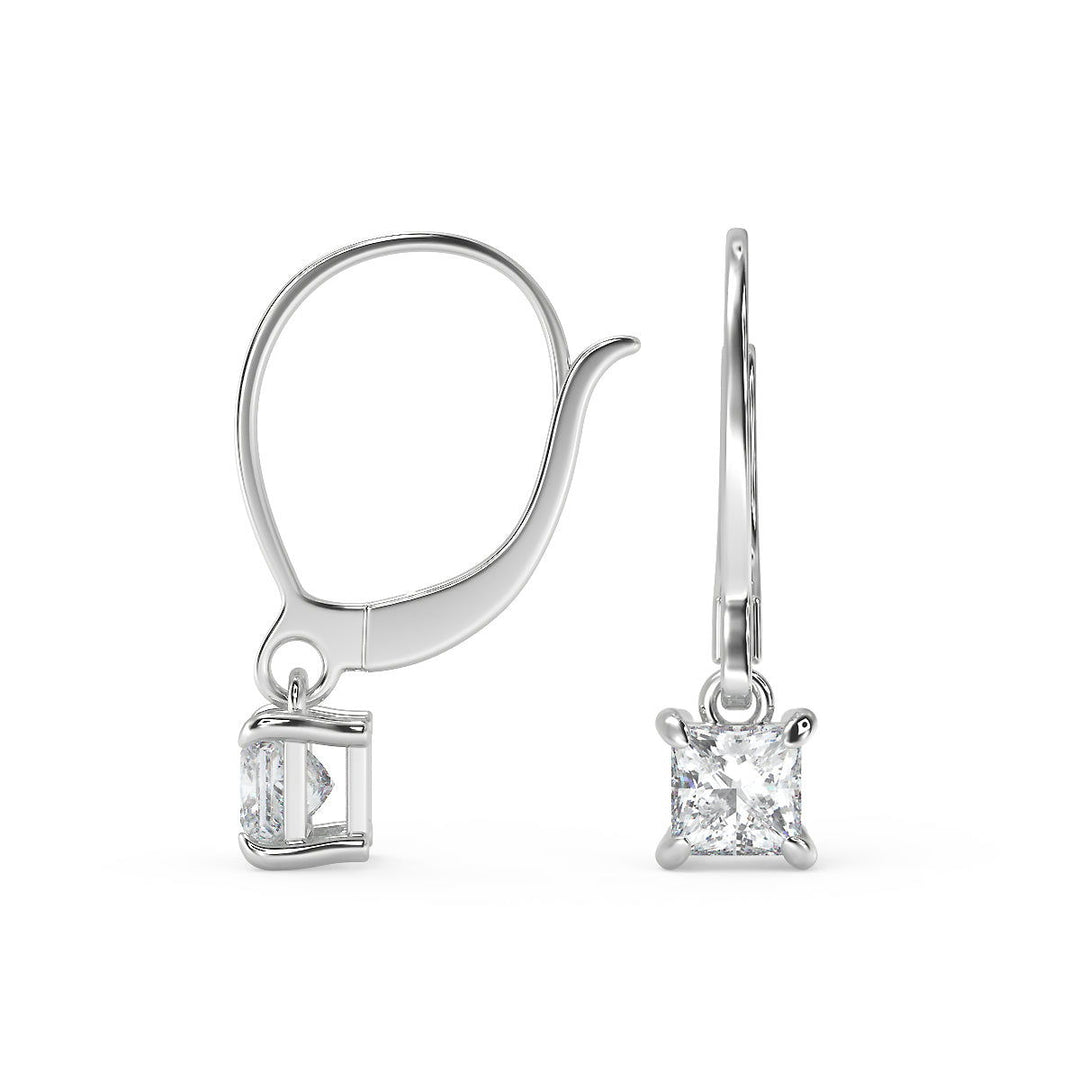 Marie Princess Cut Earrings Leverback - Nivetta